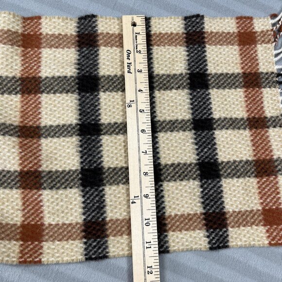 DAKS London Scarf Mens Wool Angora Blend Plaid Made in Scotland - Picture 3 of 3